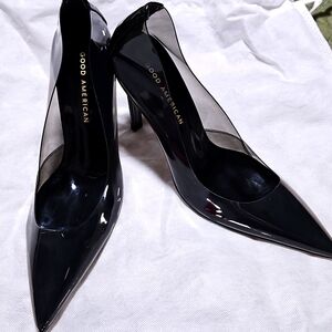 GOOD AMERICAN Cinder-F*cking*Rella Pumps Light Smoke NIB Size 8